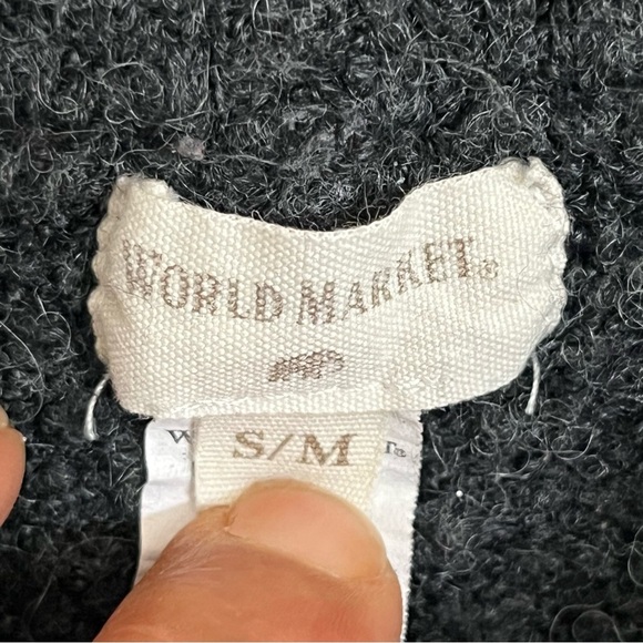 World Market Charcoal Recycled Yarn Knit Lounge Pants Size Small / Med Wide Leg - Picture 8 of 13